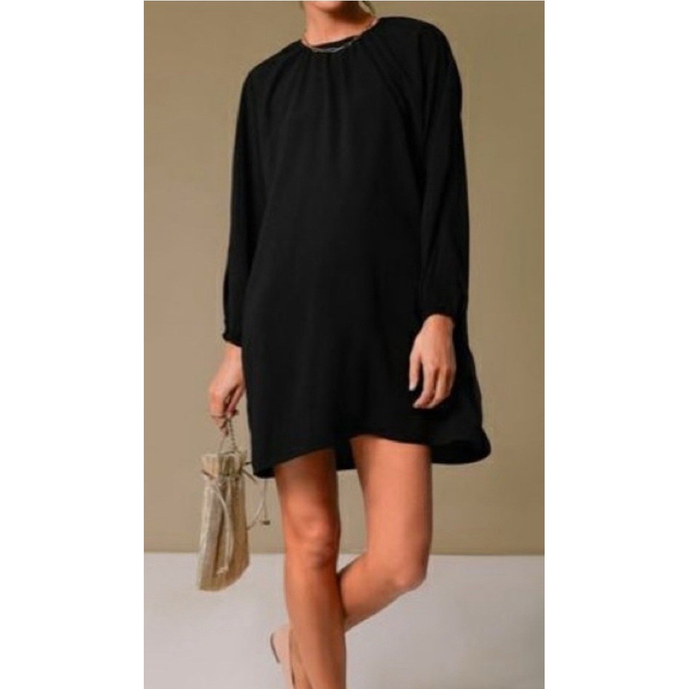 Pomander Place Tuckernuck Black Eliza Shift Tunic Mini Dress Women Size Small